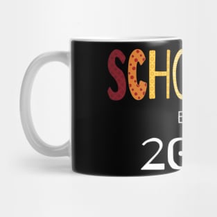 Schoolkid In Colorful Letters Est. 2021 Mug